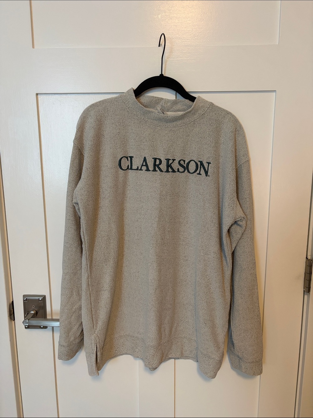 Clarkson University Light Gray/Oatmeal Heathered Crewneck Lightweight Sweatshirt